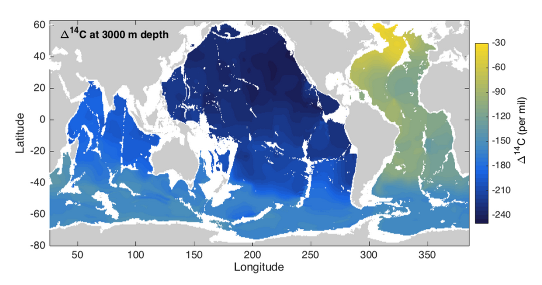 Radiocarbon-climatology-map