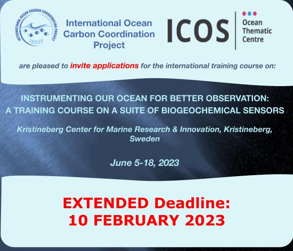 Deadline Extended! 2023 biogeochemical sensors training course