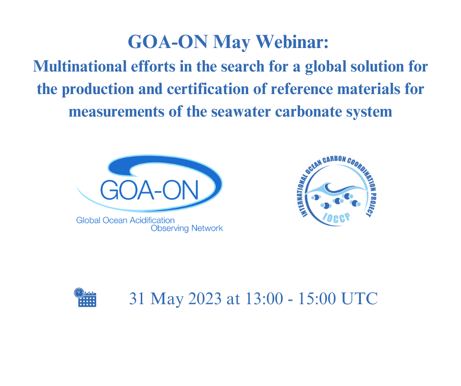 GOA-ON Webinar on reference materials for measurements of the seawater carbonate system